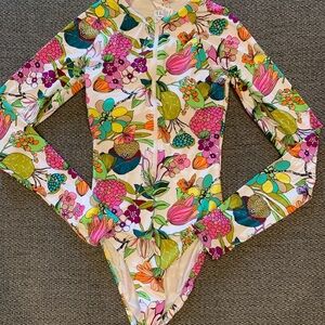 Trina Turk Multicolor Floral Paddle One Piece Rashguard